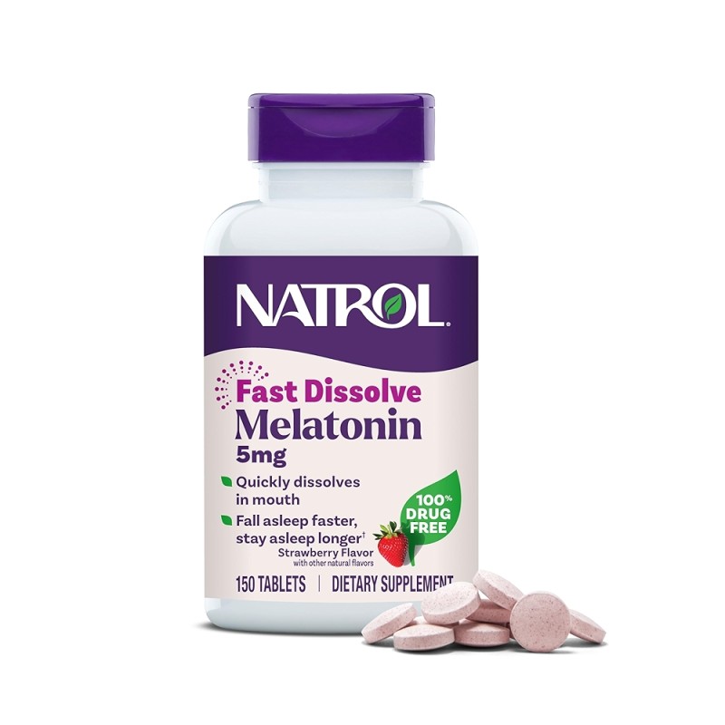 Melatonina Natrol sublingual 5 mgr 150 tabletas sabor fresa Melatonina Natrol sublingual 5 mgr 150 tabletas sabor fresa