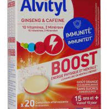 Alvityl Boost ginseng & cafeina  20 comprimidos.