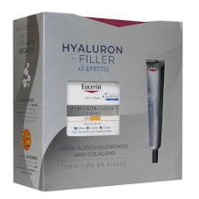 Eucerin PACK  Hyaluron  Filler Dia  FPS30 50 ML + Contorno de Ojos 