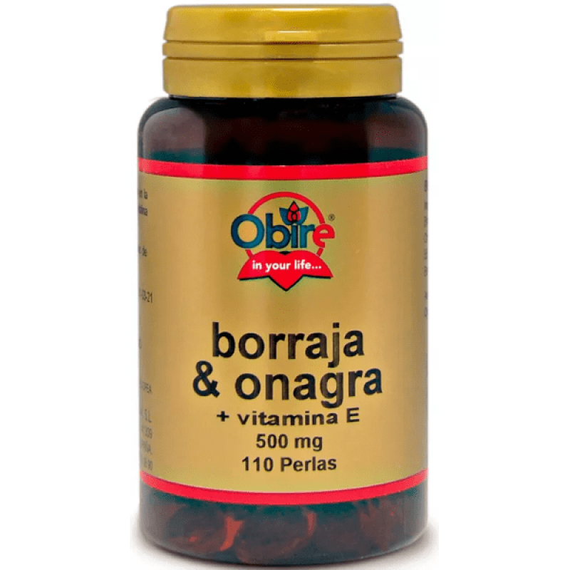 Obire Borraja, Onagra y Vitamina E 500 mg 110 Perlas Obire Borraja, Onagra y Vitamina E 500 mg 110 Perlas