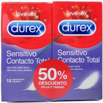 Durex Sensitivo Contacto Total Duplo 2x 12 Preservativos