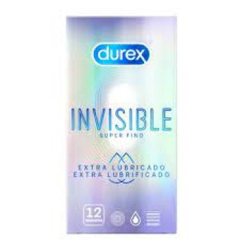 Durex Invisible Extra Lubricado Preservativos 12 Unds
