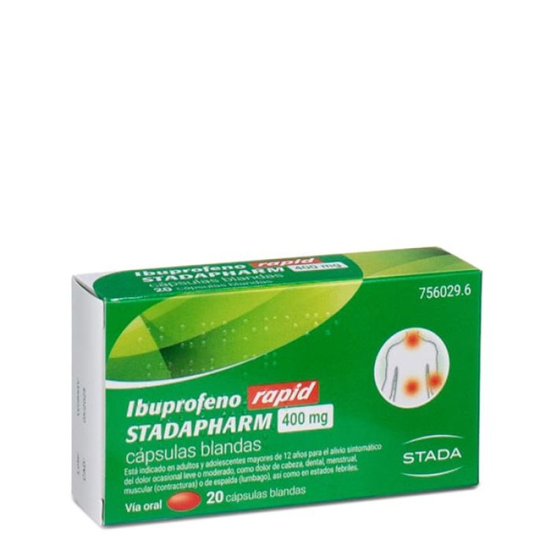 Ibuprofeno Rapid Stadapharm 400mg 20 Cápsulas