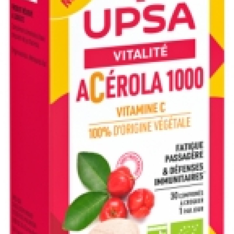 Upsa Acerola 1000 orgánica 30 comprimidos masticables. Upsa Acerola 1000 orgánica 30 comprimidos masticables.