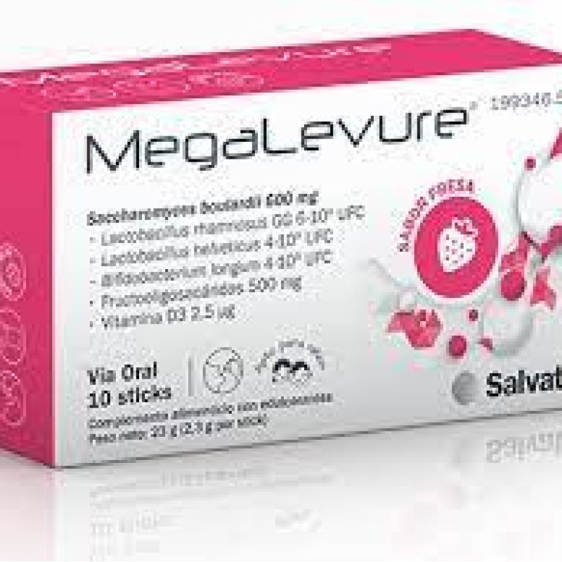 megalevure- 10 -sobres- sabor -fresa 