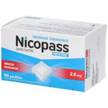 Nicopass 2.5 mg: Nicopass sugar-free fresh mint nicotine lozenges