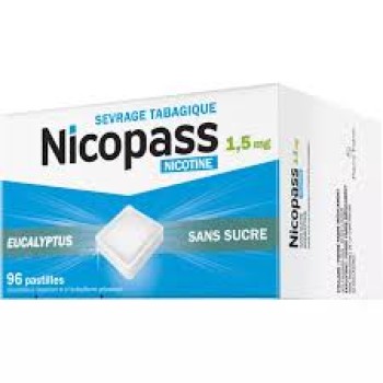 Nicopass Eucalyptus Sugar-Free Oral Lozenges, 1.5 mg, 96 count