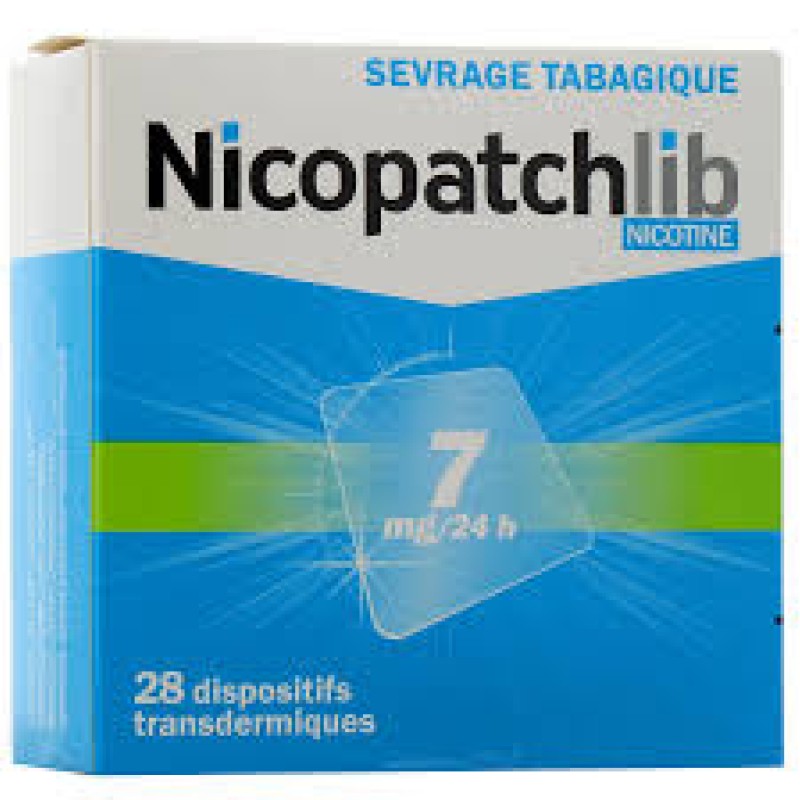 NicopatchLib Parches de nicotina para dejar de fumar 7mg / 24h 28 parches
