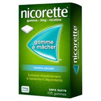 Nicorette  2 mgr 105  chicles de menta sin azúcar