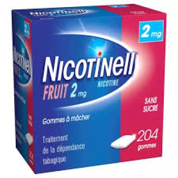 Nicotinell 2 mg sugar-free fruit gum, 204 count