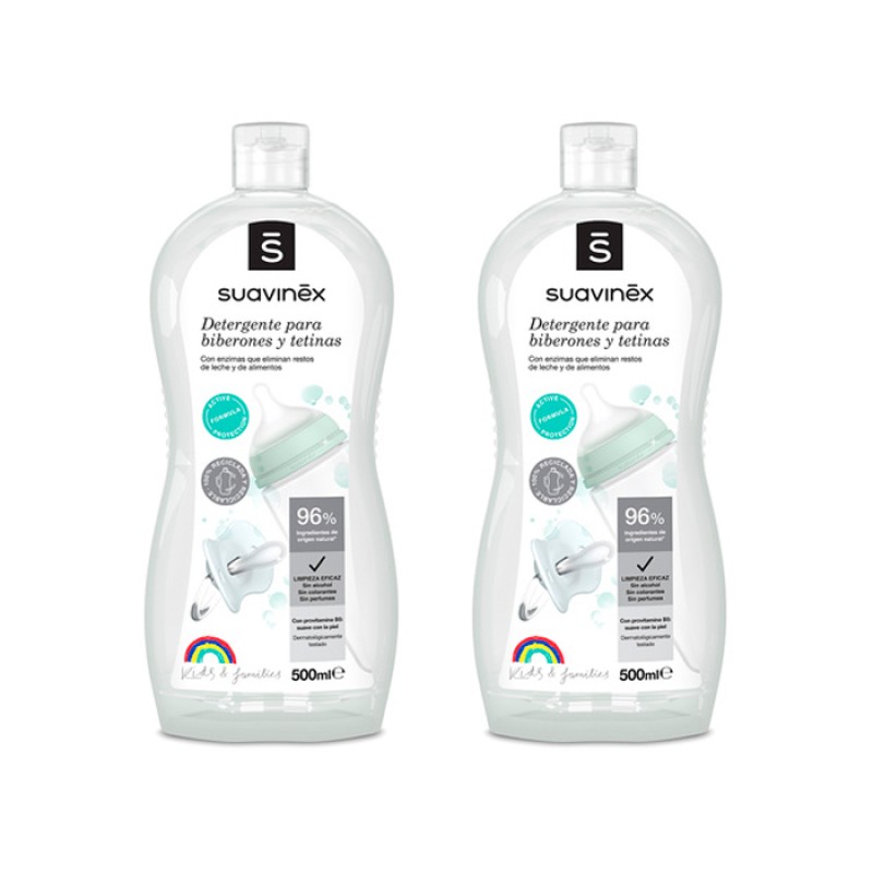 Suavinex detergente limpia biberones y tetinas duplo 500ml + 500ml