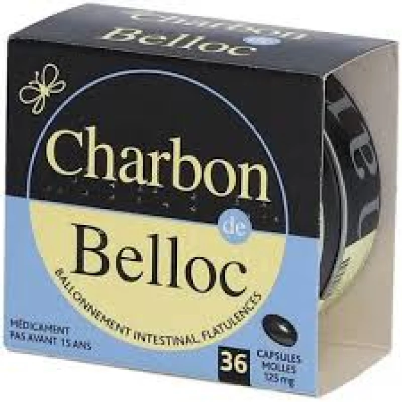Charbon de Belloc 125 mgr 36 capsulas caja metalica