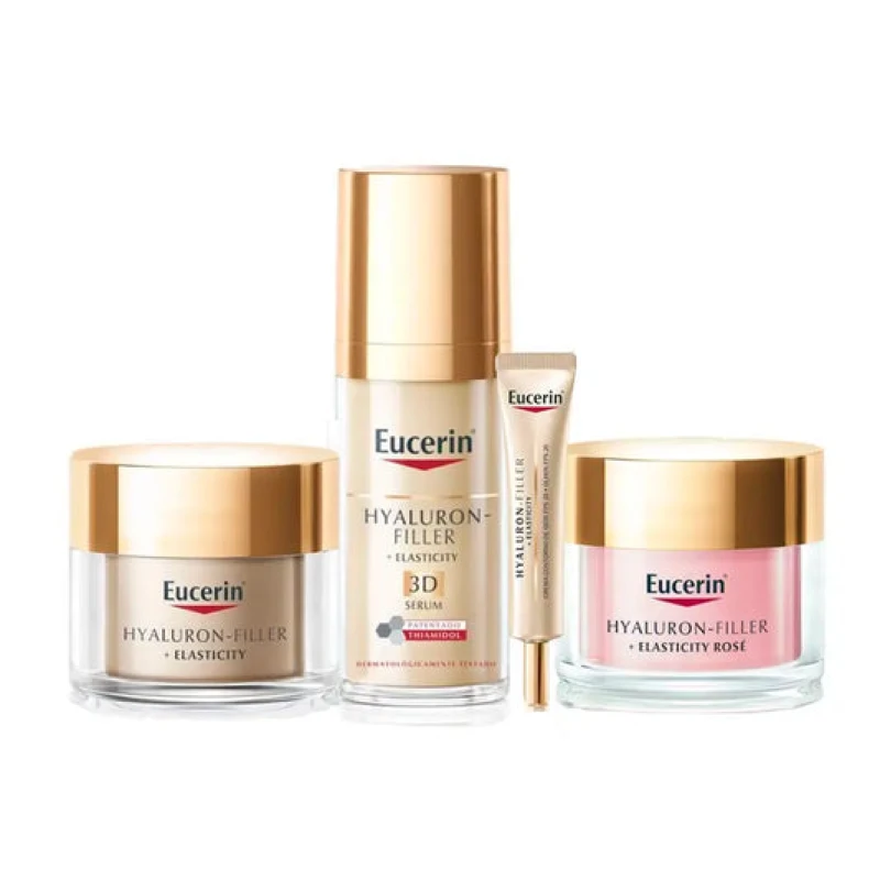 Eucerin Pack Hyaluron-Filler + Elasticity Serum, Night, Day Cream Rosé Spf30 And Eye Contour