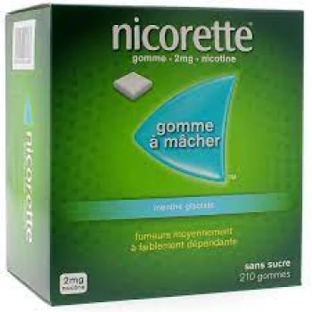 Nicorette 2 mgr 210 chicles sin azúcar sabor original