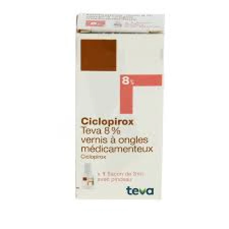 Medicinal Nail Polish Ciclopirox 8% Teva - 3ml bottle