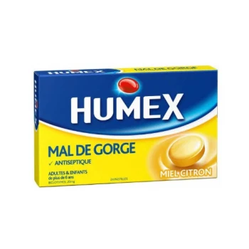 Humex Sore Throat Honey Lemon 24 units
