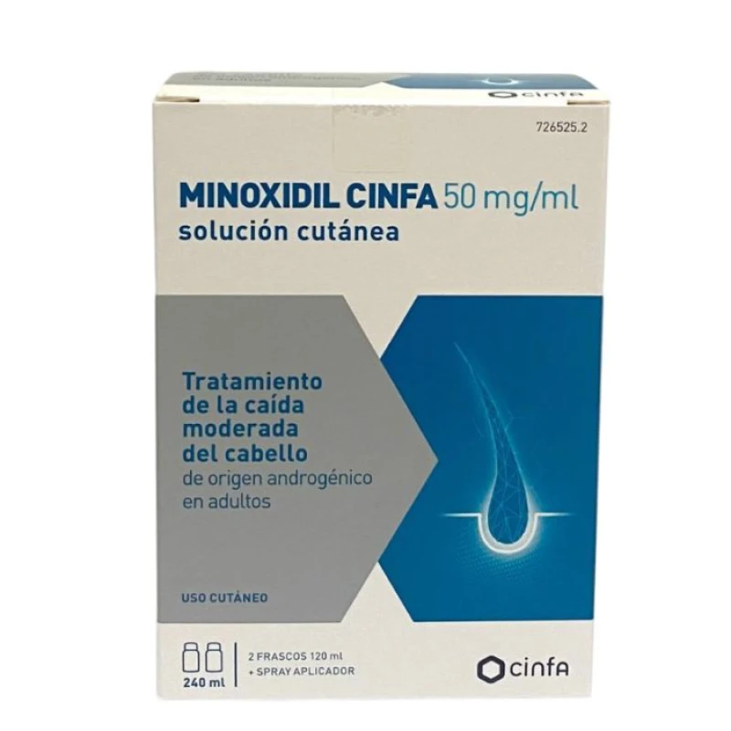 Minoxidilo Cinfa 50 mgr /ml 2 frascos de 120 ml