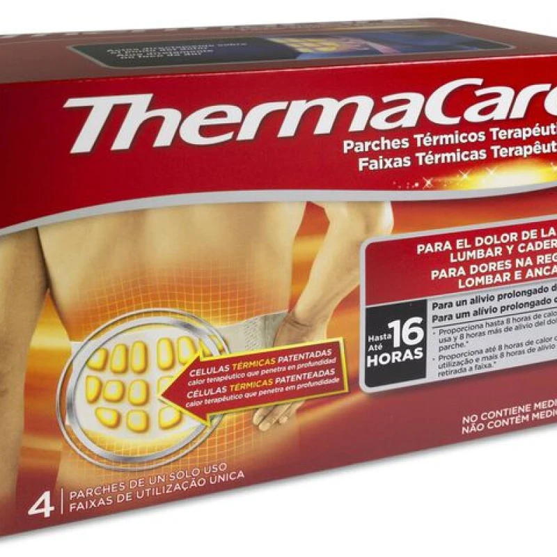 Thermacare Pareches Térmicos Terapeuticos Lumbar Cadera, 4 Unidades